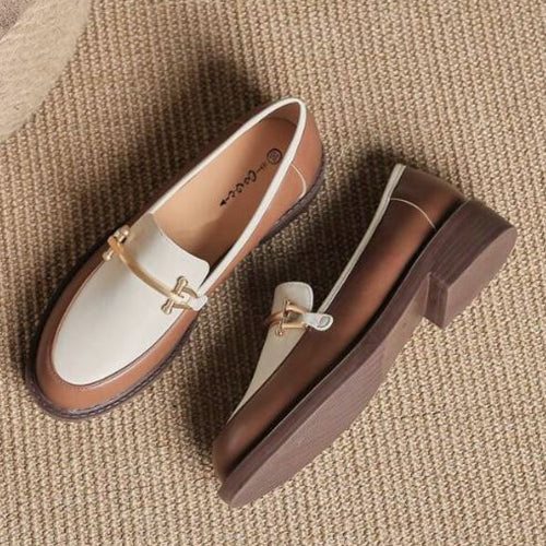 Metal Décor Chunky Heeled Loafers Ali Affordable