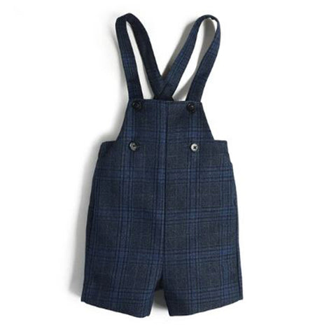 Plaid Overall Shorts