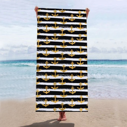 Anchor Print Beach Towel Ali Affordable
