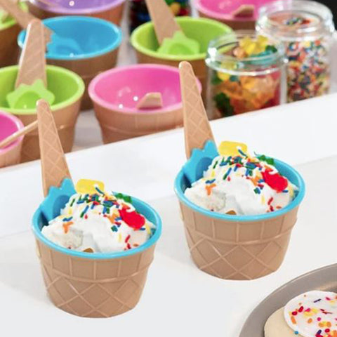 Ice Cream Design Bowl & Spoon