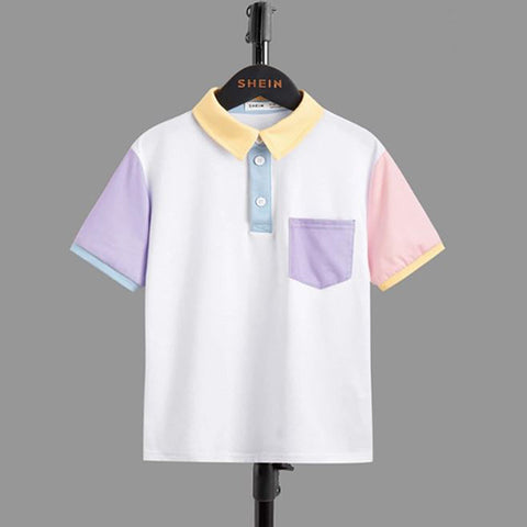 Boys Color Block Polo Shirt