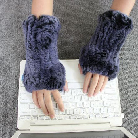 Fur Fingerless Gloves