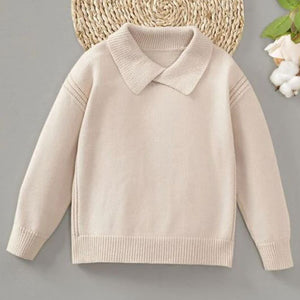 Toddler Boys Solid Collared Sweater