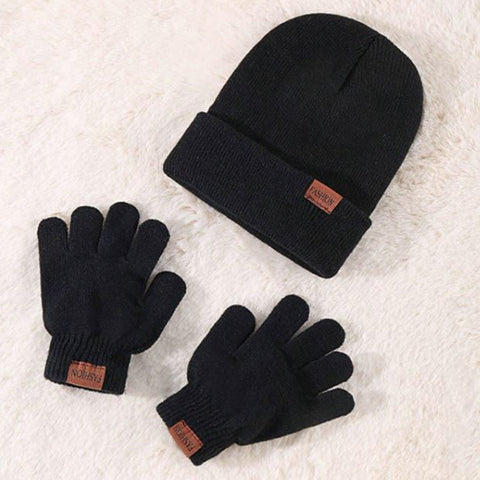 Kids Knitted Hat And Gloves Set