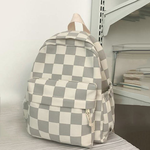 Checkered Pattern Backpack