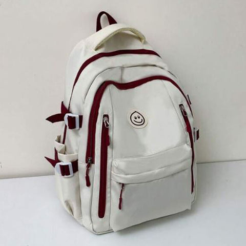 Colorblock Smile Patch Backpack