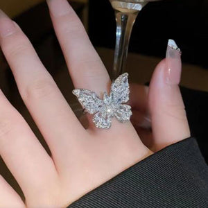 Rhinestone Butterfly Ring