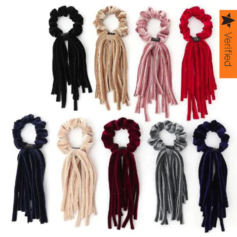 Velour Tassel Scrunchie