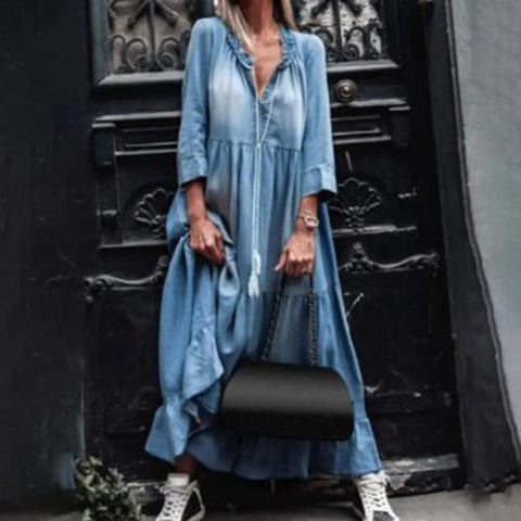 Denim Tassel Dress