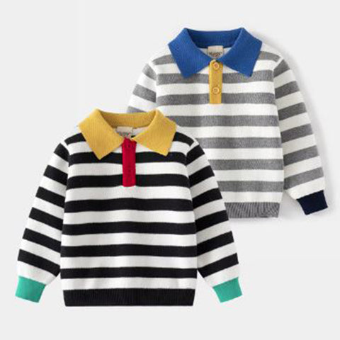 Stripe Knit Polo