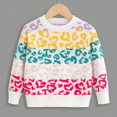 Girls Leopard Pattern Sweater