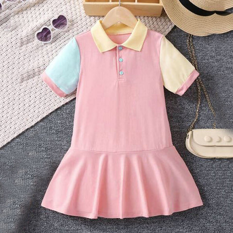 Toddler Girls Colorblock Polo Dress