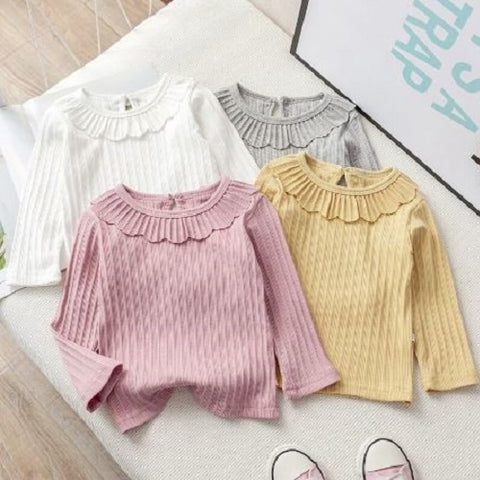 Rib Knit Ruffle Tee