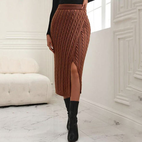 Cable Knit Wrap Skirt