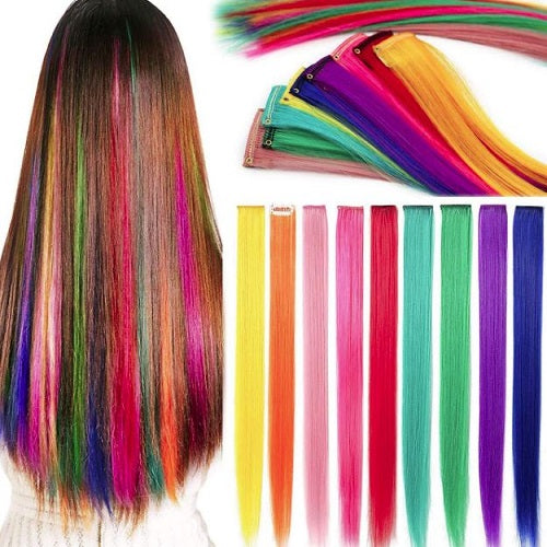 Colored Hair Extensions 9 pc