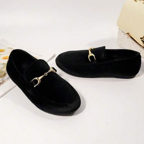 Kids Loafers With Metal Buckle