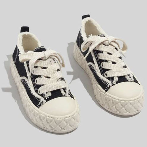 Raw Trim Lace-up Sneakers