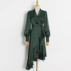 Satin Wrap Dress