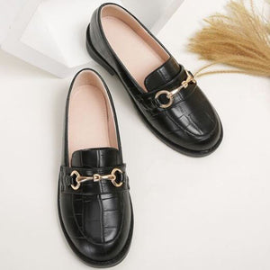 Girls Crocodile Embossed Loafers