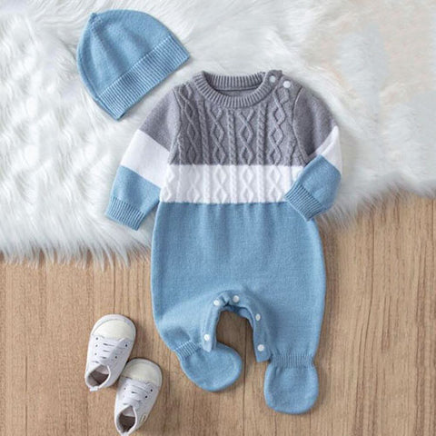 Baby Boy Colorblock Cable Knit Outfit