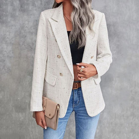Double Breasted Tweed Blazer