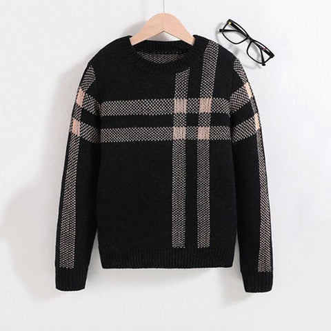 Tween Boy Plaid Pattern Sweater