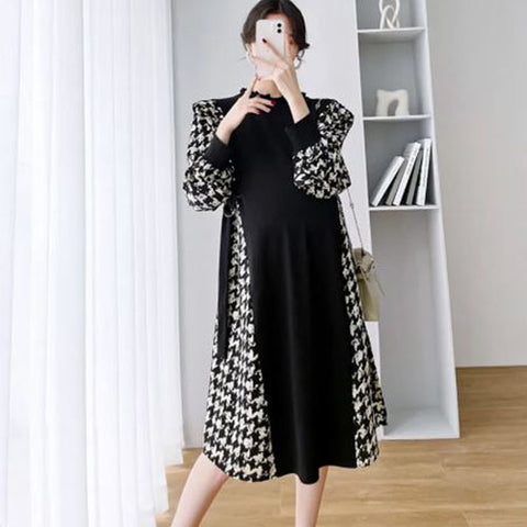 Houndstooth Maternity Dress