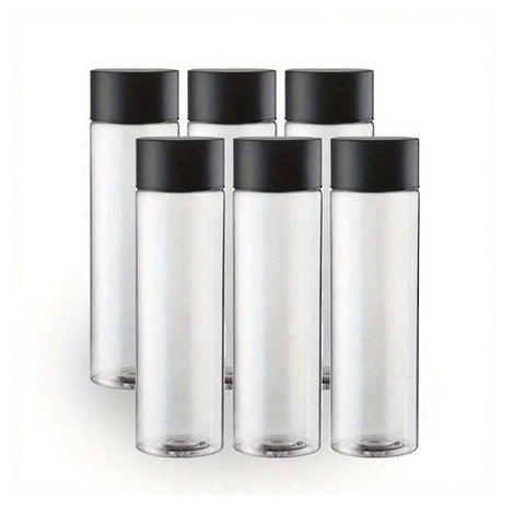 Plastic Bottle with Black Lid 6 pc