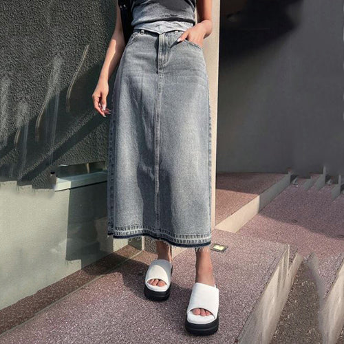 High Waist Denim Skirt