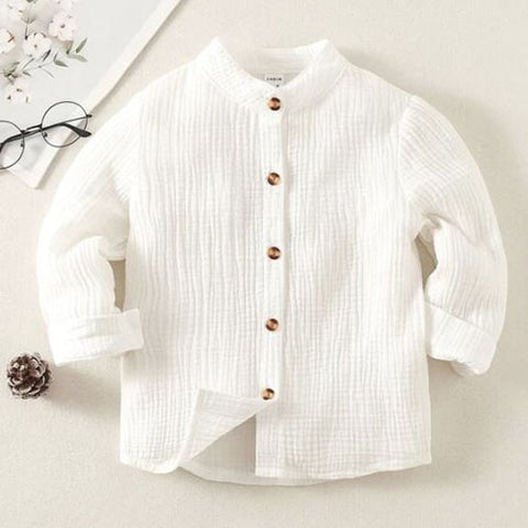 Toddler Boys Button Textured Shirt