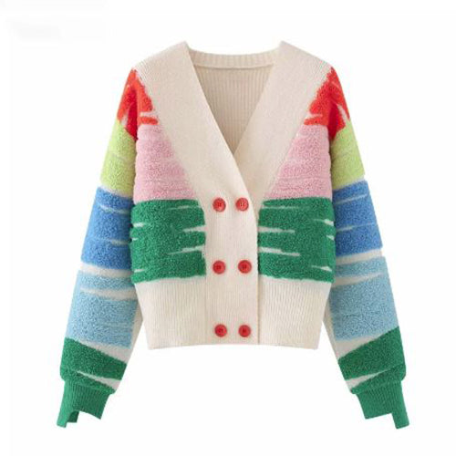 Color Striped Cardigan