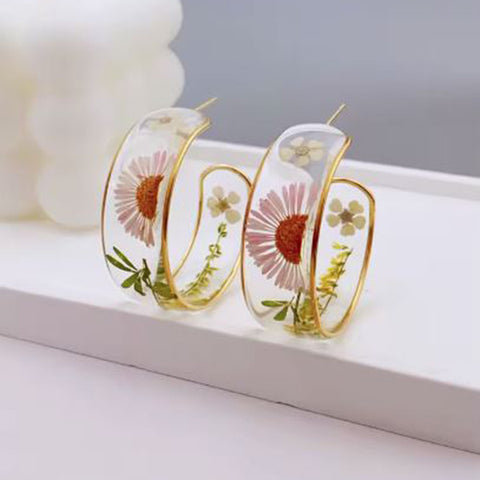 Resin Floral Earrings