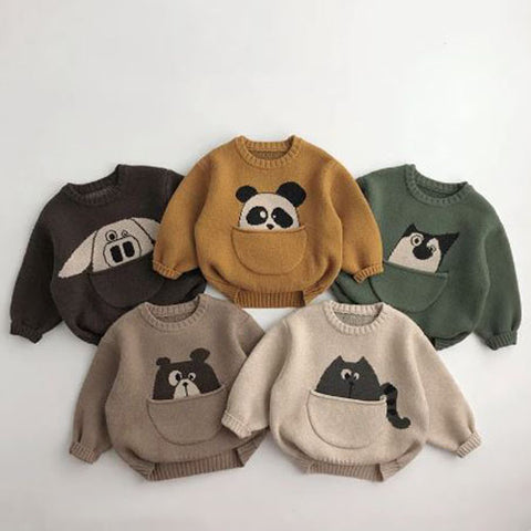 Cartoon Pocket Sweater