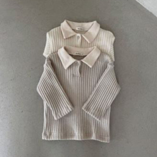 Ribbed Knit Polo Top