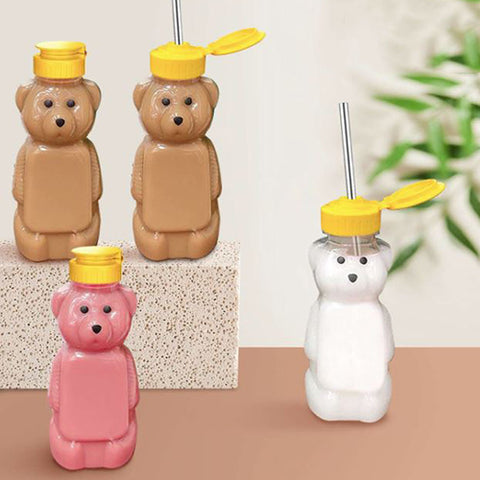 Bear Shaped Cups With Straw 8 pc