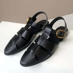 Leather Buckle Sandals