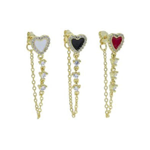 Heart Hoop Chain Earrings