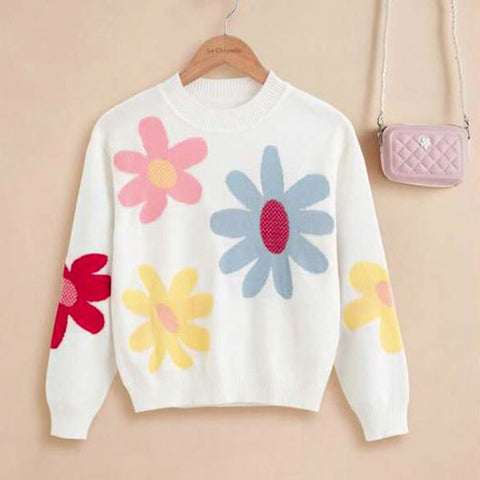 Tween Girls Floral Sweater
