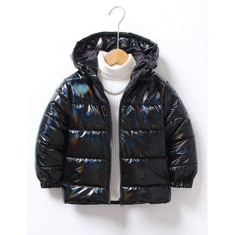 Holographic Hooded Puffer Coat