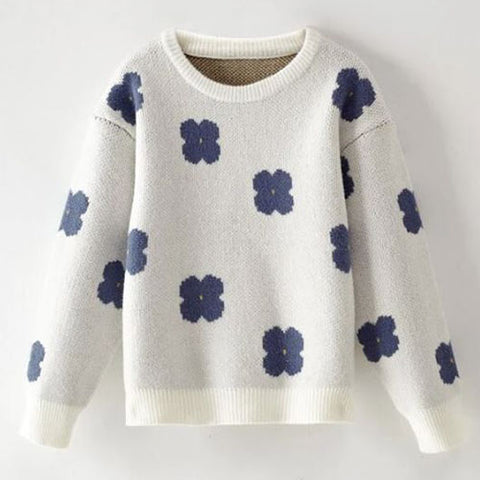 Girls Floral Pattern Sweater