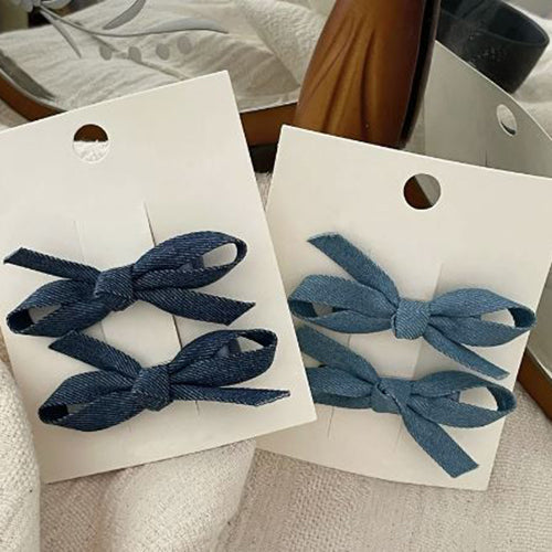 Denim Hair Bows