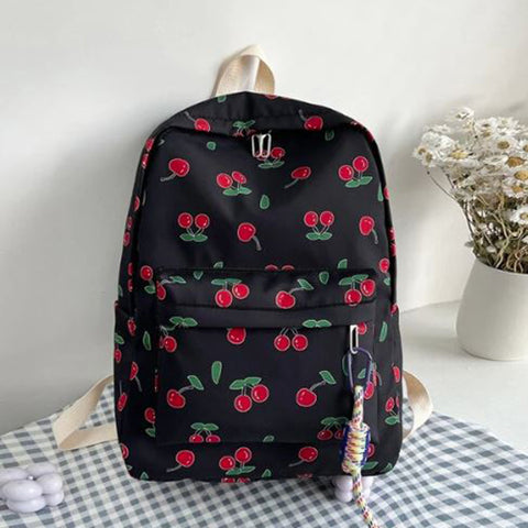 Cherry Print Functional Backpack