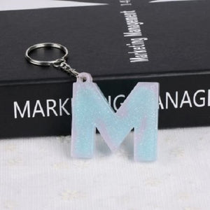 Glitter Initial Keychain