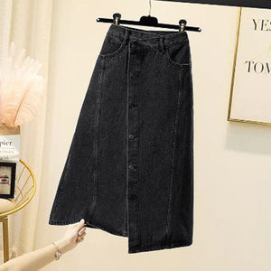 Asymmetrical Denim Skirt