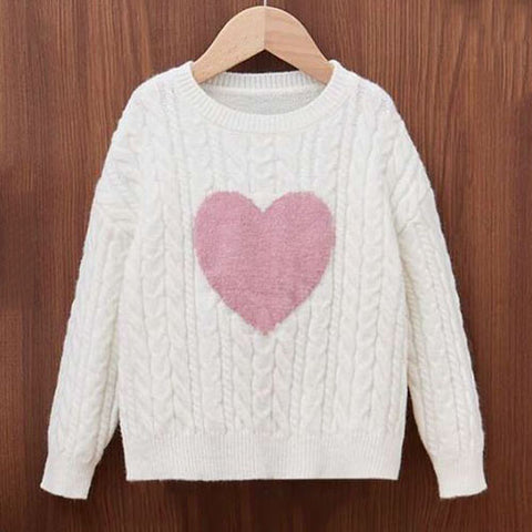 Girl Heart Cable Knit Sweater