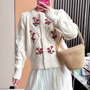 Floral Embroidered Cardigan