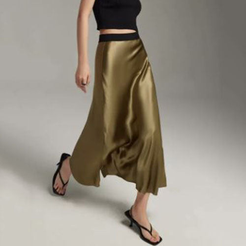 Satin A-Line Skirt