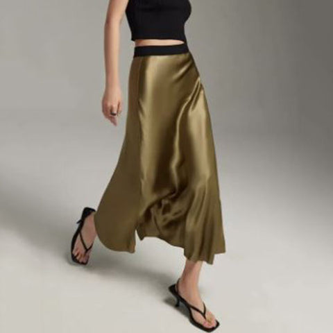 Satin A-Line Skirt