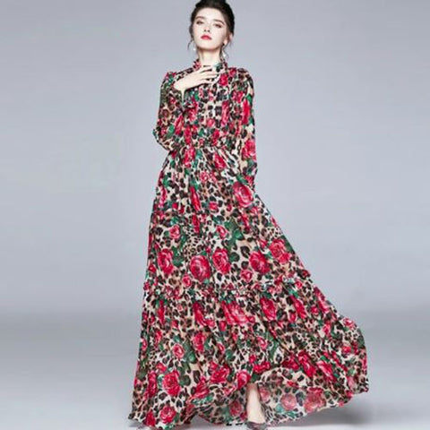 Floral Leopard Maxi Dress