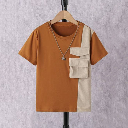 Boys Colorblock Flap Pocket Tee